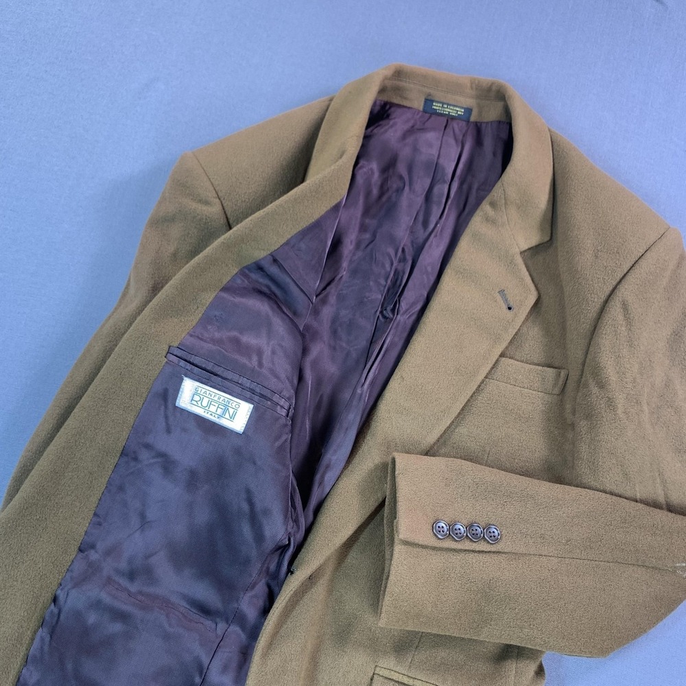 Gianfranco Ruffini‎ Blazer Mens 42R Brown Wool Cashmere Blend Sport Coat Jacket